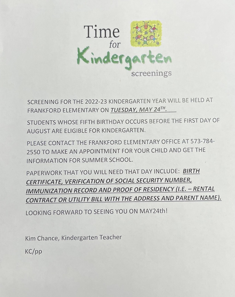 Kindergarten screening